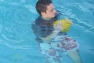 James in pool