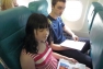 on the plane